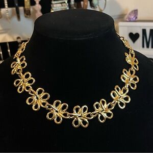 Anne Klein Gold Tone Floral Link Necklace